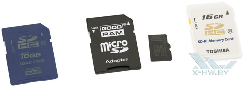 Карты памяти GOODRAM SDHC, GOODRAM microSDHC, Toshiba SDHC 16 Гбайт