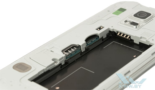 Разъемы для SIM-карты и microSD на Samsung Galaxy S5 Mini