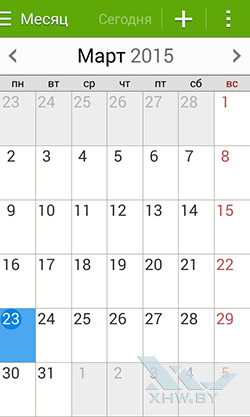 Календарь на Samsung Galaxy J1. Рис. 1