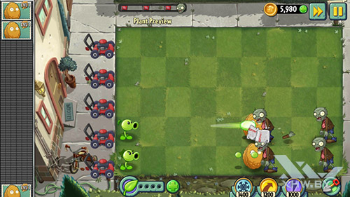Игра Plants vs Zombies 2 на Samsung Galaxy J2 Prime