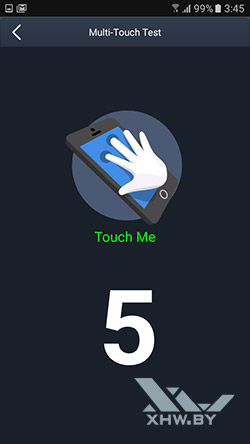 Экран Samsung Galaxy J5 Prime распознает 5 касаний