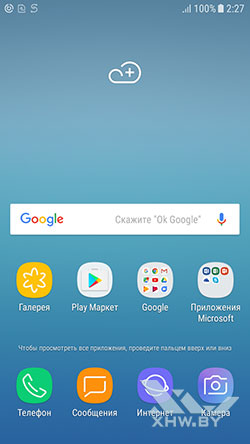  Домашний экран Samsung Galaxy J3 (2017). Рис. 1