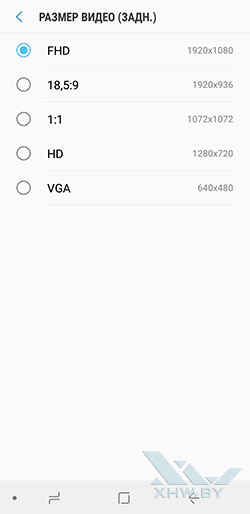 Разрешение видео основной камеры Samsung Galaxy A6 (2018)