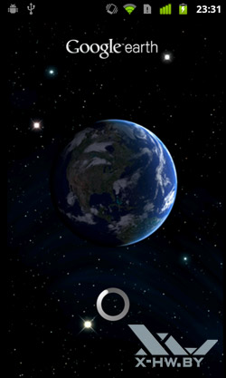 Google Earth на Google Nexus S. Рис. 1