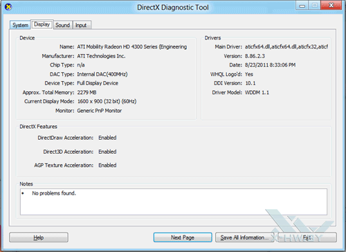     DXDiag  Windows Developer Preview