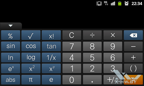 Калькулятор Samsung Galaxy W. Рис. 2