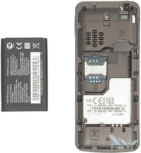 Разъемы для SIM-карт на LG A155