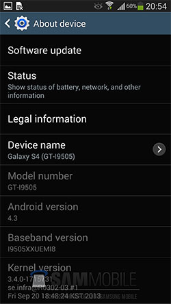 Android 4.3  Galaxy S4. . 4