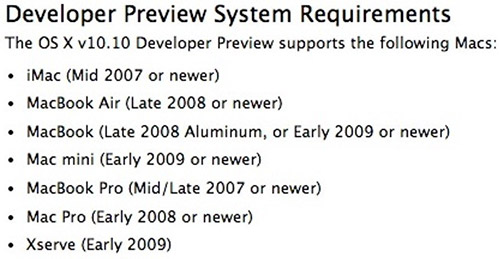   OS X 10.10 Yosemite
