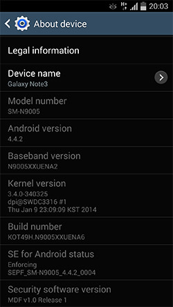 Android 4.4.2  Galaxy Note 3. . 2