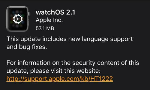 Apple watchOS 2.1    Apple watchOS 2.1    