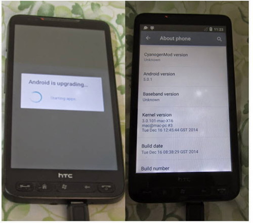 Android 5.0  HTC HD2  